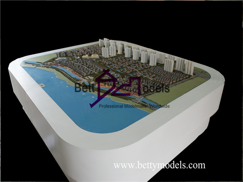 호숫가 건축 전시 모델